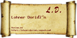 Lohner Dorián névjegykártya